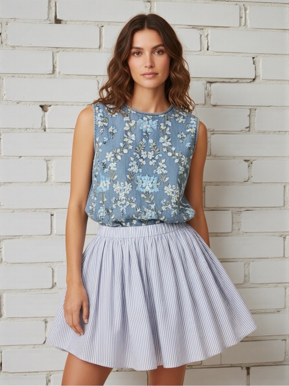 Anthropologie Maeve Women’s Purple Pinstripe Bubble Mini Skirt Small